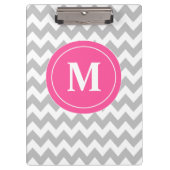 Gray Pink Chevron Aangepast Klembord (Voorkant)