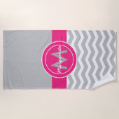 Gray Pink Chevron Strandlaken (Voorkant)