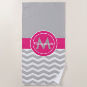 Gray Pink Chevron Strandlaken (Voorkant)