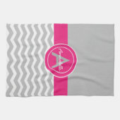 Gray Pink Chevron Theedoek (Horizontaal)