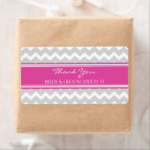 Gray Pink Chevron Wedding Labels (Insitu)
