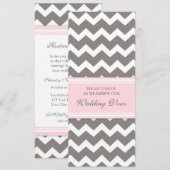 Gray Pink Chevron Wedding Vow Renewal Uitnodiging (Voorkant / Achterkant)