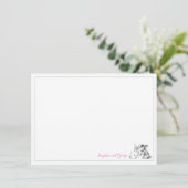 Gray Pink en White Bunny Rabbit Kaart (Staand voorkant)