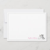 Gray Pink en White Bunny Rabbit Kaart (Voorkant)