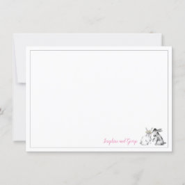 Gray Pink en White Bunny Rabbit Kaart