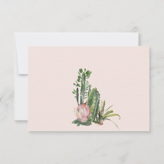 GRAY PINK FLORAL CACTI FOLIAGE WATERVERF RSVP (Achterkant)