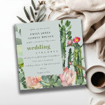 GRAY PINK FLORAL CACTI FOLIAGE WATERVERF WEDDING KAART<br><div class="desc">Een perfect bruiloft collectie voor hen die op zoek zijn naar een smaakvol, elegant levendig cactus-thema. De design van het cactussen en het sachelesultaat worden met de hand in de waterverf geschilderd. Pas het aan met jouw naam, uw trouwdatum, en ben zeker om een speciaal bericht te omvatten. Veel design...</div>