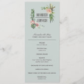 GRAY PINK FLORAL CACTI WEDDING CEREMONY PROGRAMMA (Voorkant)