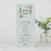 GRAY PINK FLORAL CACTI WEDDING CEREMONY PROGRAMMA (Staand voorkant)