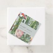 GRAY PINK FLORAL DESERT CACTI FAUNA VRIJGEZELLENFE BEDANKJES LABELS (In situ)