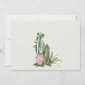 GRAY PINK FLORAL DESERT CACTI FOLIAGE BABY SHOWER KAART (Achterkant)