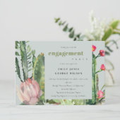 GRAY PINK FLORAL DESERT CACTI FOLIAGE VERLOVING AANKONDIGING (Staand voorkant)