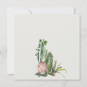 GRAY PINK FLORAL DESERT CACTI FOLIAGE VERLOVING KAART (Achterkant)