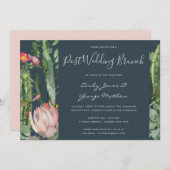 GRAY PINK FLORAL DESERT CACTI POST WEDDING BRUCH KAART (Voorkant / Achterkant)