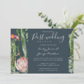GRAY PINK FLORAL DESERT CACTI POST WEDDING BRUCH KAART (Staand voorkant)