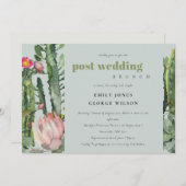 GRAY PINK FLORAL DESERT CACTI POST WEDDING BRUCH KAART (Voorkant / Achterkant)