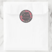 Gray Pink Floral Wreath Wedding for Sticker (Tas)