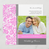 Gray Pink Foto Wedding Vow Renewal Uitnodiging (Voorkant / Achterkant)