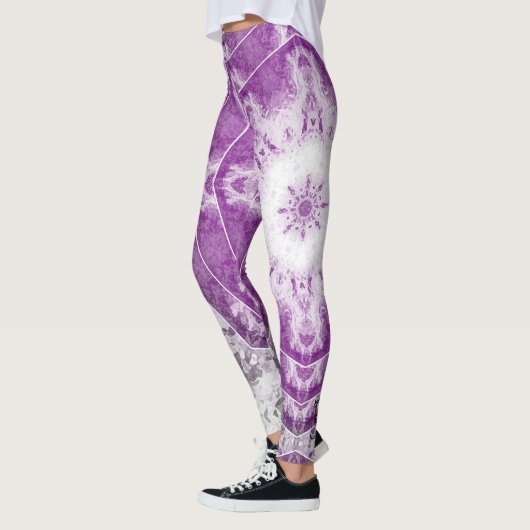 Gray Pink Fractal Art Leggings (Links)