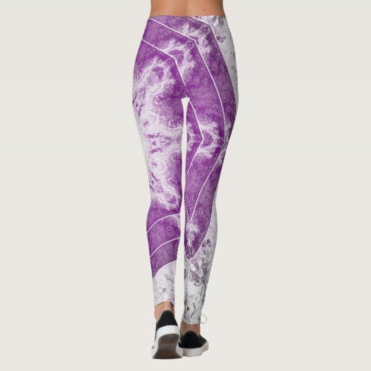 Gray Pink Fractal Art Leggings (Achterkant)
