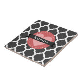 Gray Pink Moroccan Lattice Pattern Tegeltje (Zijkant)