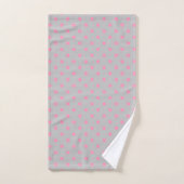 Gray Pink Polka Dot Bad Handdoek (Handdoek)