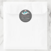 Gray Pink Tortelduifjes Wedding Favor Sticker (Tas)