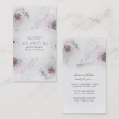 Gray Pink Waterverf Floral Boho Feather Wreater Visitekaartje (Voorkant / Achterkant)