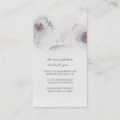 Gray Pink Waterverf Floral Boho Feather Wreater Visitekaartje (Achterkant)