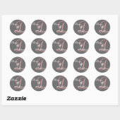GRAY & PINK Wedding Monogram Sticker (Vel)