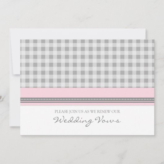 Gray Pink Wedding Vow Renewal Uitnodigingen (Voorkant)
