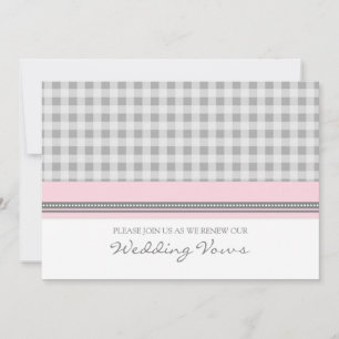 Gray Pink Wedding Vow Renewal Uitnodigingen