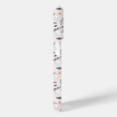 Gray Pink Whimsical Flowers Monogram Case-Mate iPhone Case (Achterkant / Rechts)