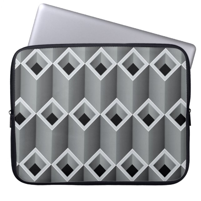 Gray pipes on top of each other - seamless backgro laptop sleeve (Voorkant)