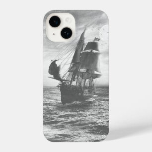 Gray Pirate Sailing Ship Zee iPhone 14 Hoesje