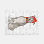 Gray Pit Bull met Dog's Name Pet Fleece Deken (Voorkant (Horizontaal))