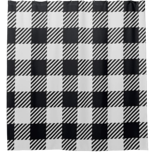 Gray Plaid | Checkers All-Over Print Douchegordijn (Voorkant)