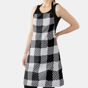 Gray Plaid Checkers All-Over Print Schort