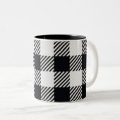 Gray Plaid | Checkers-Mok Tweekleurige Koffiemok (Voorkant rechts)