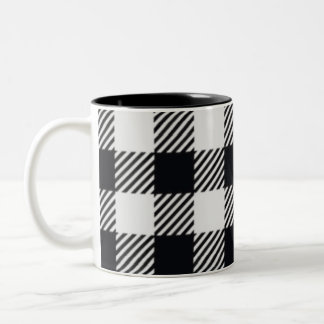 Gray Plaid | Checkers-Mok Tweekleurige Koffiemok