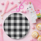 Gray Plaid | Checkers Paper-Bord Papieren Bordje (Feest)