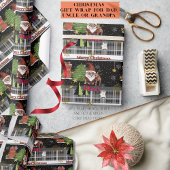  Gray Plaid Santa Christmas Wrapping Paper for Dad Cadeaupapier