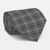Gray Plaid Tartan Neck Tie Stropdas (Opgerold)