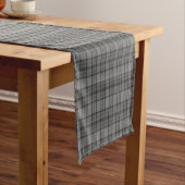 Gray Plaid Tartan Table Runner Korte Tafelloper (Voorbeeld)