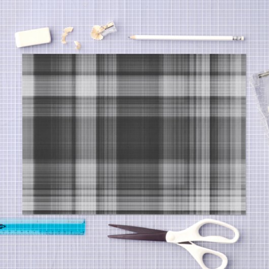 Gray Plaid Tissue Paper Tissuepapier (Craft)
