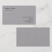 Gray Plain Minimalist Professional Visitekaartje (Voorkant / Achterkant)