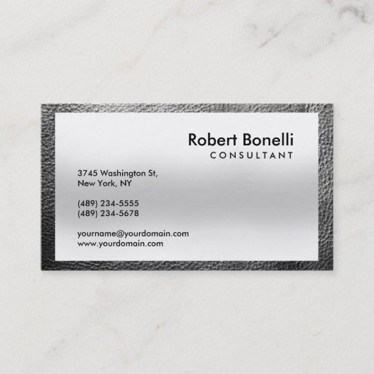 Gray Plain Modern Consultant Visitekaartje (Voorkant)