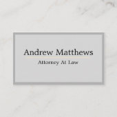Gray Plain Simple Modern Attorney Law Kantoor Visitekaartje (Voorkant)
