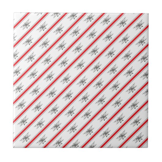 Gray Plane Red Lines Airplanes Pilot Plane Tegeltje (Voorkant)