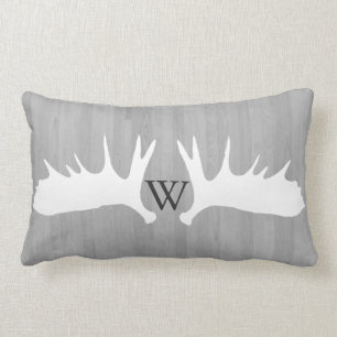 Gray Planogram van het land White Moose Antlers Kussen